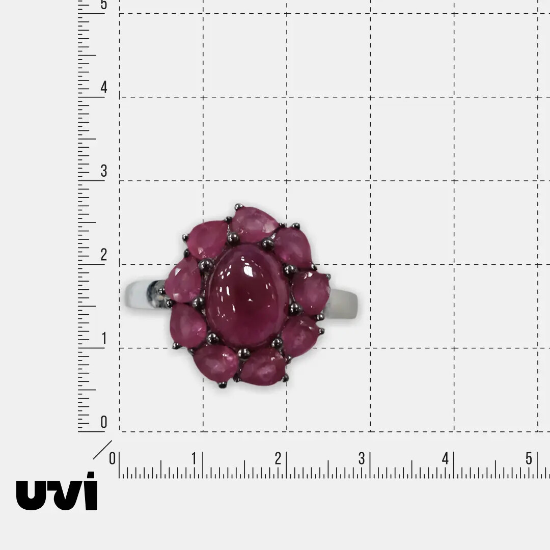 Серебряное кольцо с рубинами